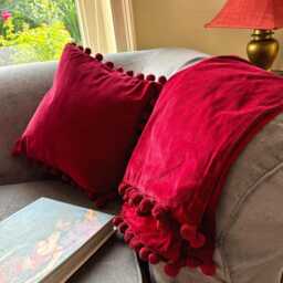 Glamorous Velvet Throw, Bedspread, Sofa Throws, Pom Throw Blanket, Cotton Blanket With Pom Pots - thumbnail 4