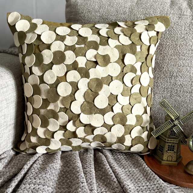 "Felt Green Throw Pillow 16""x16" - image 1