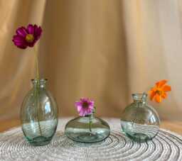 Vintage-Inspired Green Glass Bud Vases - Sold Individually Or As A Set - thumbnail 1
