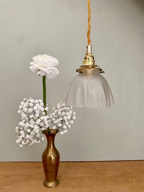 Vintage Tulip Lamp in Frosted Glass - image 1