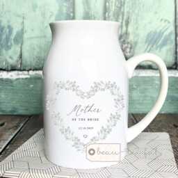 Personalised Ceramic Mother Of Bride Gift Groom Mum Wedding Keepsake Small Vase Jug Mug Gift From Son Daughter - thumbnail 2