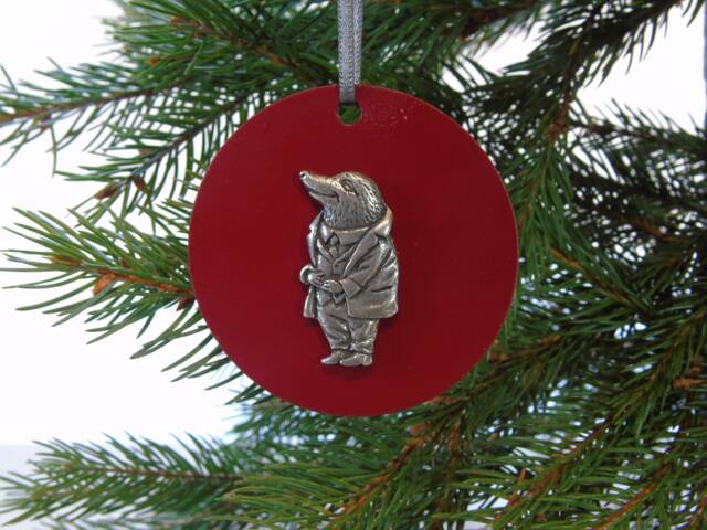 Mole Christmas Decoration - Wind in The Willows Hanging Wooden Ornament Woodland Rustic - image 1