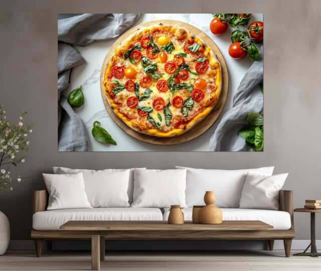 Pizza Canvas Print, Bar Decor, Photo, Poster, Restaurant Wall Art, Pizzeria Kitchen Decor - image 1
