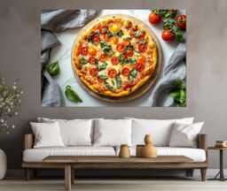 Pizza Canvas Print, Bar Decor, Photo, Poster, Restaurant Wall Art, Pizzeria Kitchen Decor - thumbnail 1