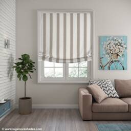 Custom Relaxed Roman Shade, Linen-Cotton Blend, Chain Mechanism - thumbnail 4