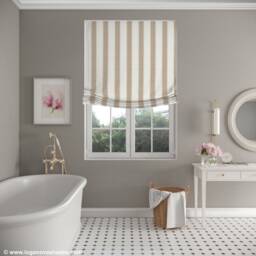 Custom Relaxed Roman Shade, Linen-Cotton Blend, Chain Mechanism - thumbnail 2
