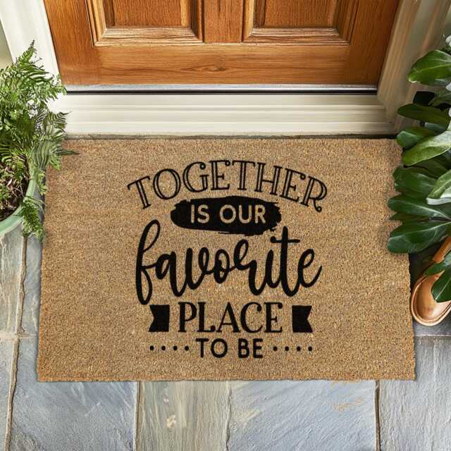 Together Is Our Favorite Place To Be Doormat - Soft Coir Welcome Mat For Home, Family Entry Rug, Cozy Housewarming Gift, Couples Gift - image 1