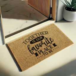 Together Is Our Favorite Place To Be Doormat - Soft Coir Welcome Mat For Home, Family Entry Rug, Cozy Housewarming Gift, Couples Gift - thumbnail 2