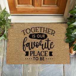 Together Is Our Favorite Place To Be Doormat - Soft Coir Welcome Mat For Home, Family Entry Rug, Cozy Housewarming Gift, Couples Gift - thumbnail 1