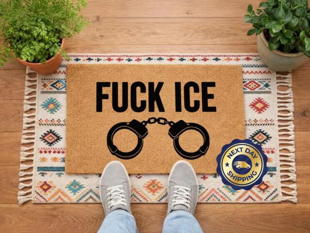 Anti-Trump Abolish Ice Political Protest Doormat - Activist Decor Custom Entry Rug - image 1