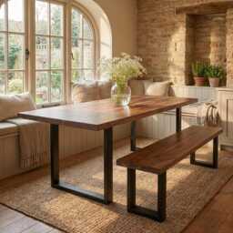 Solid Hardwood Dining Table 100cm Wide, Handmade Uk, Oak Table, Wooden Custom Size Modern Furniture - thumbnail 2