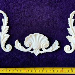 Gilt Or White French Style Decorative Wall Furniture Moulding Onlay Plaque Pediment Frame Plastic Decoration - thumbnail 4