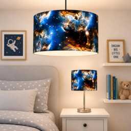 New Handmade Kids/Childrens Room Blue Sky Deep Galaxy Space Clouds Bright Stars in Night Lamp Shade Pendant Suitable All