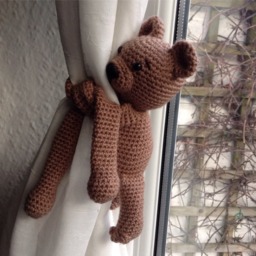 Bear Curtain Tie Back - Single, Bear With Modification - Extra Long Arms, Nursery Back, Blackout Tie, New Baby Gift