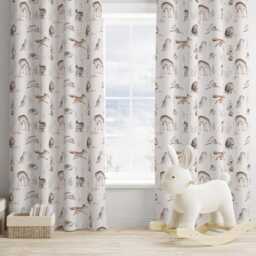 Woodland Hedgehog, Deer & Fox Curtains, Nursery Curtains Blackout Or Non Blackout, With Eyelets, Pencil Pleat Rod Pocket - thumbnail 1