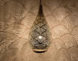 Handmade Moroccan Brass Pendant Light With Fish Pattern, Hanging Lamp, Gold Lampshade, Home Decor Lighting & Ceiling - thumbnail 1