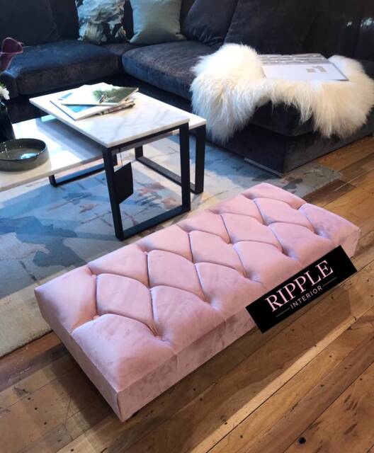 Handmade Chesterfield Velvet Ottoman Footstool Variety Of Colors - image 1