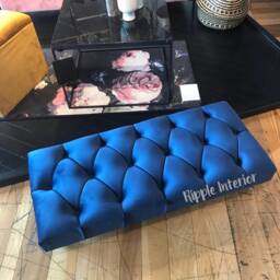 Handmade Chesterfield Velvet Ottoman Footstool Variety Of Colors - thumbnail 3