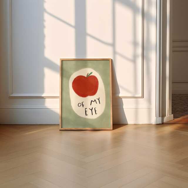 Apple Of My Eye Unframed Print - Nursery Wall Art Playroom Prints Poster Cute Kids Baby - image 1