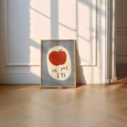 Apple Of My Eye Unframed Print - Nursery Wall Art Playroom Prints Poster Cute Kids Baby - thumbnail 3