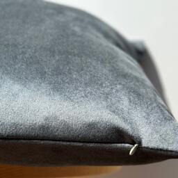 Silver Velvet Pillow Cover, Shiny Soft Cushion, Modern Decor - 18x18 - thumbnail 2
