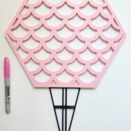 Mermaid Scale Plant Trellis Pink Hoya Hoop, 3D Printed - thumbnail 4