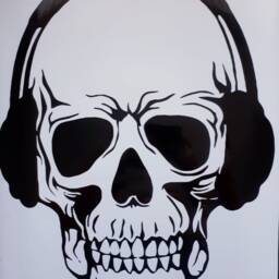 Skull Heaphones Music Dj Vinyl Van Car Bonnet Sticker Side Wall Art Hood Graphic Window Door Sign Motorhome - thumbnail 2