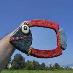 Red Fish Mirror, Decorative Mirror, Small Wall Tropical Decor, Coastal Fish Fisherman Gift, Red Fish, Fishes - thumbnail 2