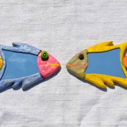 Red Fish Mirror, Decorative Mirror, Small Wall Tropical Decor, Coastal Fish Fisherman Gift, Red Fish, Fishes - thumbnail 4