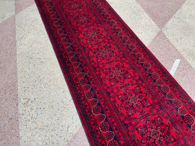 18 Ft Afghan Runner. X 2.9 Ft, Top Quality Stunning, Handmade Turkoman Runner, Hall Way Bukhara Bokhara - image 1