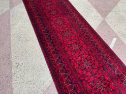 18 Ft Afghan Runner. X 2.9 Ft, Top Quality Stunning, Handmade Turkoman Runner, Hall Way Bukhara Bokhara - thumbnail 1