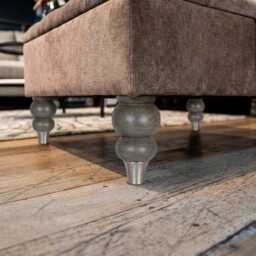 Chesterfield Storage Ottoman Bench, Tufted Fabric Footstool, UK Handmade Seating - thumbnail 4