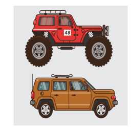 Retro Car Vinyl Wall Decals Kids Room Decor, Set Of 7 - thumbnail 3