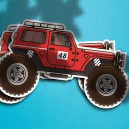 Retro Car Vinyl Wall Decals Kids Room Decor, Set Of 7 - thumbnail 4