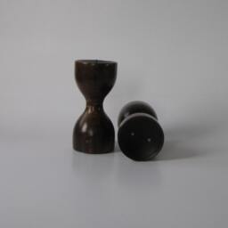Set Of 2.candle Holder Wooden Pillar Candle Holder, Brown .small - thumbnail 3