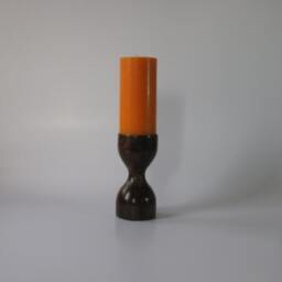 Set Of 2.candle Holder Wooden Pillar Candle Holder, Brown .small - thumbnail 1