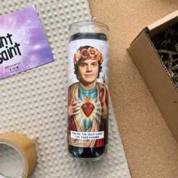Saint Evan Peters Prayer Candle Scented Vegan Soy Wax, Handmade - thumbnail 2