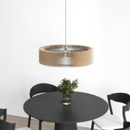 Large Wood Slat Chandelier For Dining Table - Modern Oak Pendant Light, Statement Hanging Lamp Grand Room, Mid Century Decor - thumbnail 4