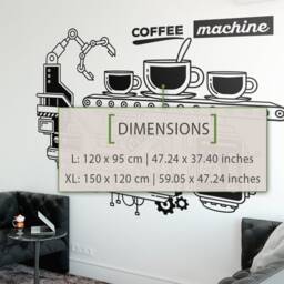 Coffee Machine Vinyl Wall Decal Modern Office Decor - thumbnail 2