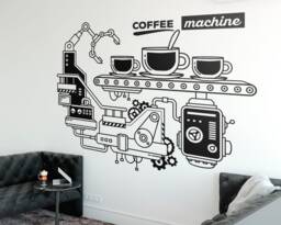 Coffee Machine Vinyl Wall Decal Modern Office Decor - thumbnail 1