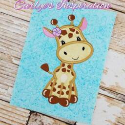 Girl Reach New Heights As You Grow Tall Bundle Storybook Pillow Designs - 5x7 Design Includes 2 Digital Designs Giraffe Applique - thumbnail 2