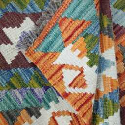 Classic Runner Rug, Handmade Artisan Afghan Turkish, Scandinavian, Navajo, Bohemian, Wool Flatweave Multicolour Kilim Rug 295x82 cm - thumbnail 4