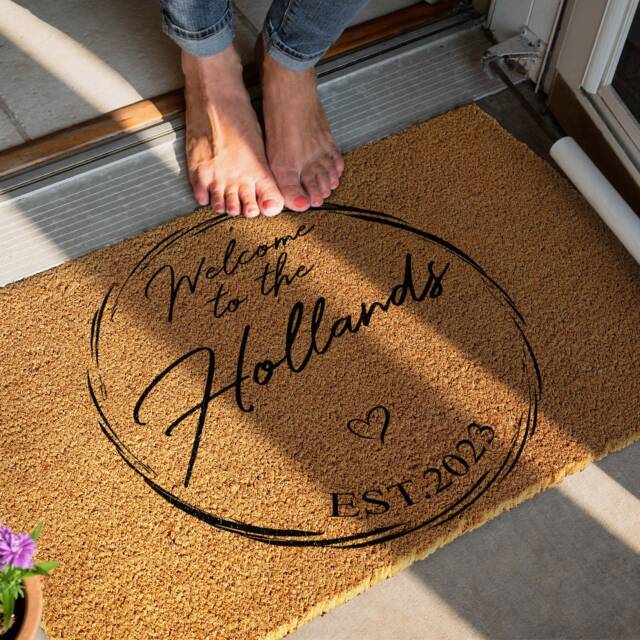 Personalized Coir Doormat - Custom Welcome Rug, Family Name - image 1