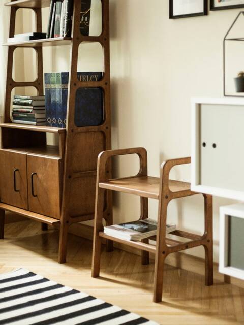 Holzhocker, Minimalist Stool Wood, Mid Century Modern, Office Chair, Small Wooden Stool, Desk Narrow Bench - image 1