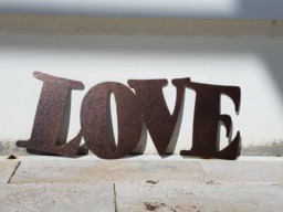 Metal Love Sign - Letters Wall Art Live Laugh Outdoor Decor Home Word Quote Set - thumbnail 1
