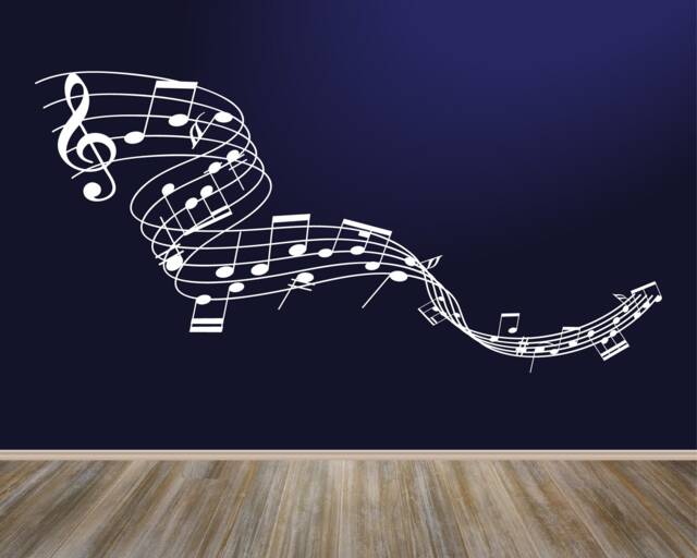 Music Stave Vinyl Wall Decal, Studio Decor - image 1