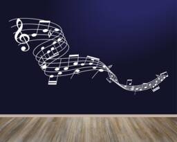 Music Stave Vinyl Wall Decal, Studio Decor - thumbnail 1