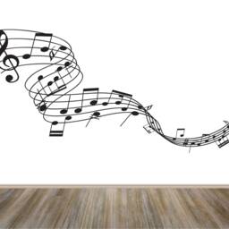Music Stave Vinyl Wall Decal, Studio Decor - thumbnail 3