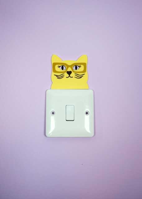 Funky Feline Light Switch Topper - Butter Yellow - image 1