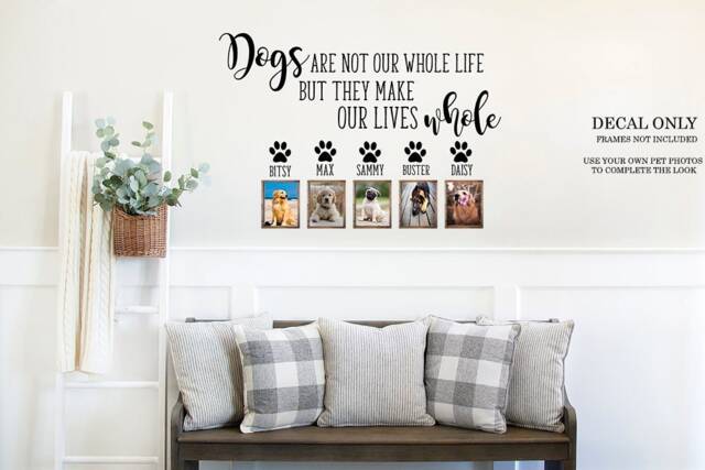 Custom Pet Name Wall Decal, Personalized Memorial Sticker, Dog Cat Quote Vinyl - image 1